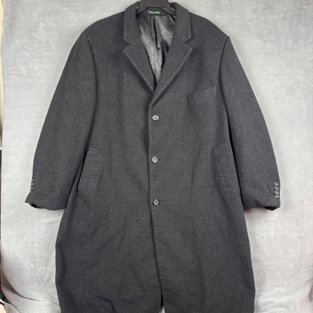 Lauren Ralph Lauren Mens Columbia Wool Cashmere Overcoat Charcoal Grey 48R